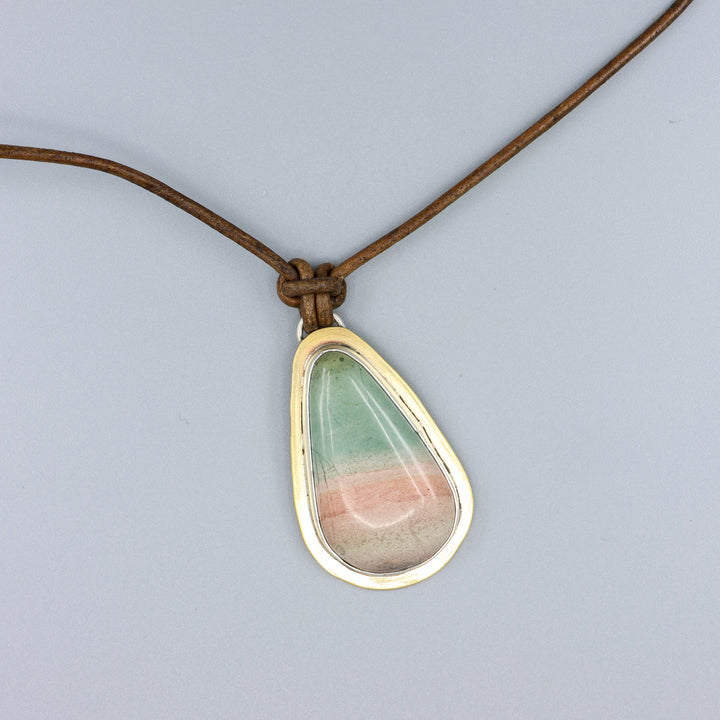 Jasper Brass & Sterling Silver One of a Kind Necklace 176