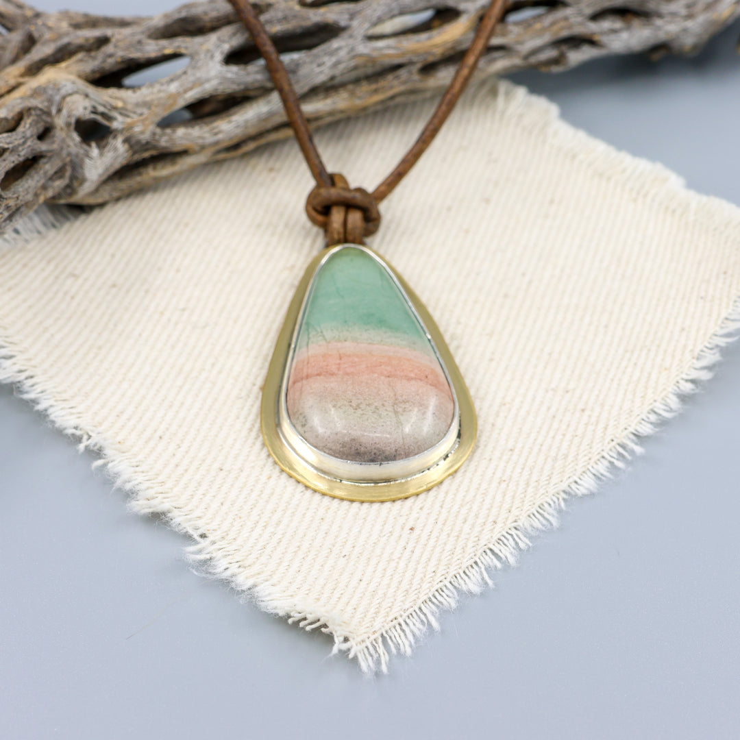 Jasper Brass & Sterling Silver One of a Kind Necklace 176