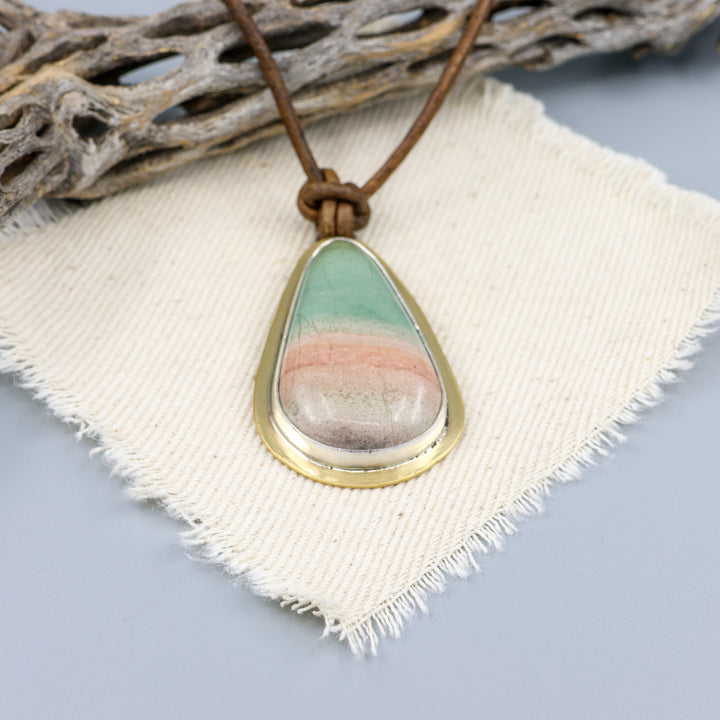 Jasper Brass & Sterling Silver One of a Kind Necklace 176