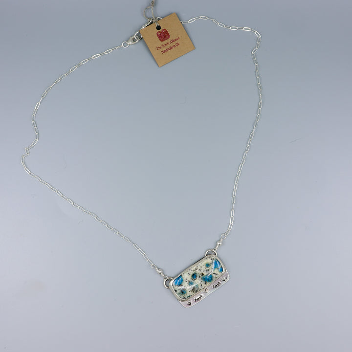 K2 Jasper Sterling Silver Bar Necklace One of a Kind