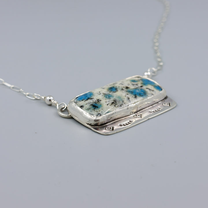 K2 Jasper Sterling Silver Bar Necklace One of a Kind