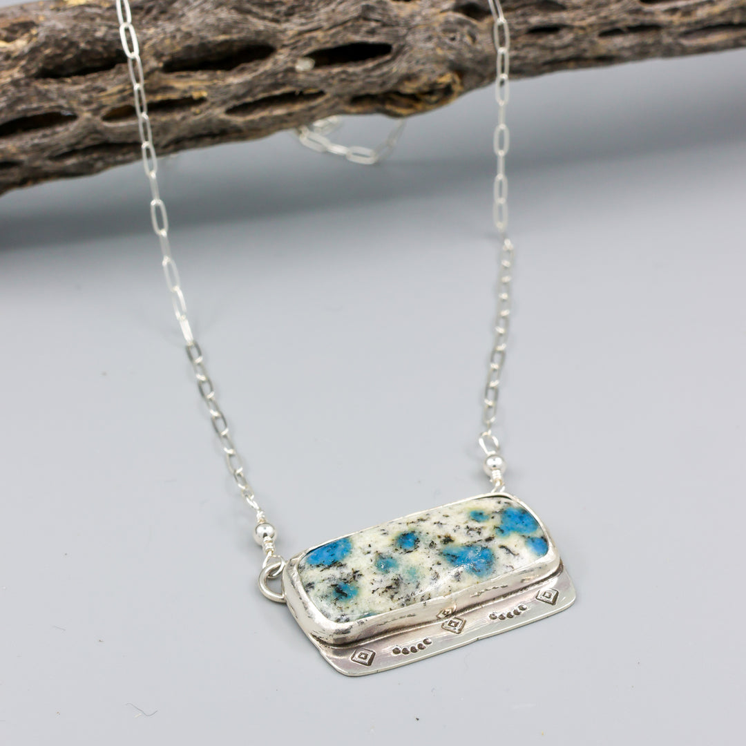K2 Jasper Sterling Silver Bar Necklace One of a Kind
