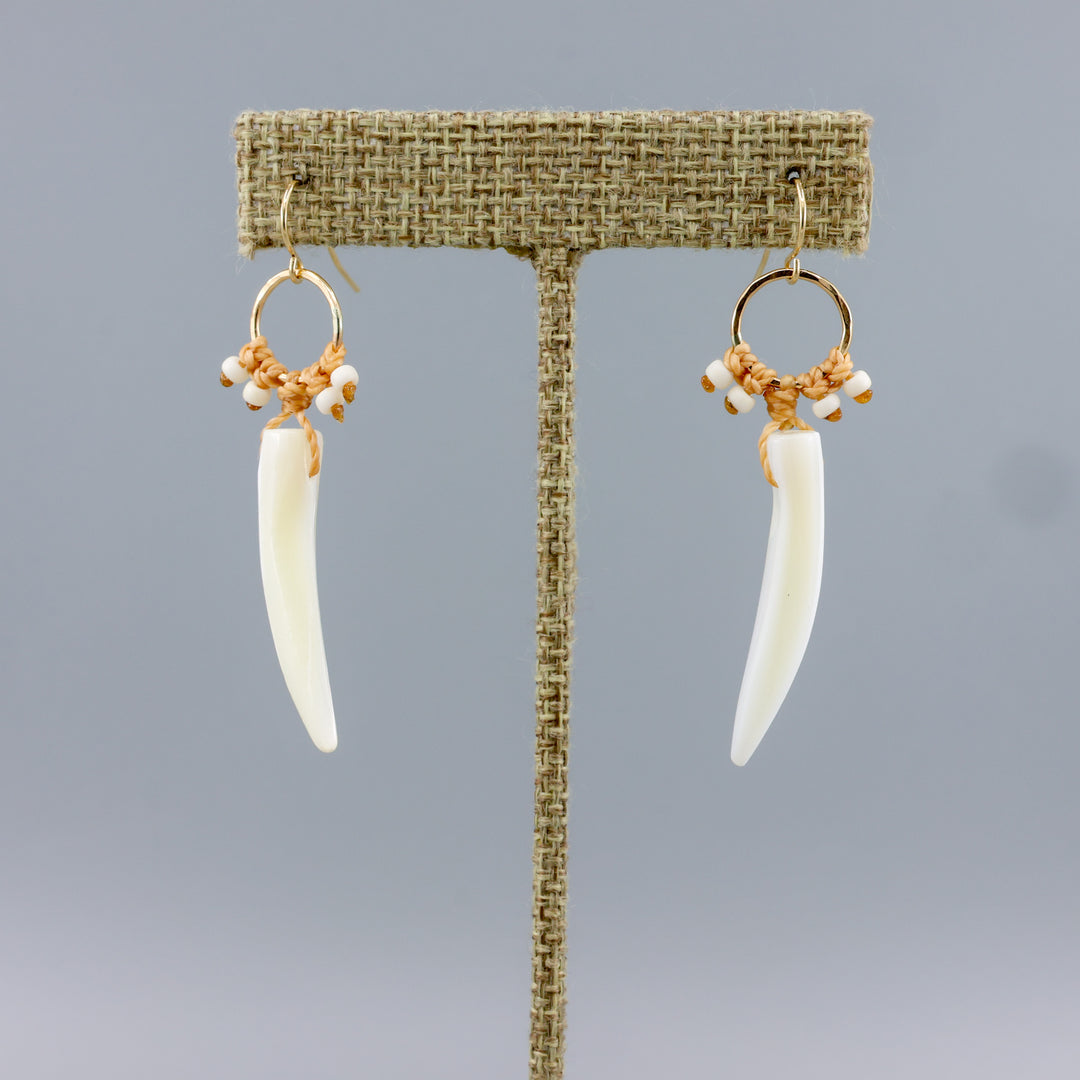 Mother of Pearl and gold fill statement earrings