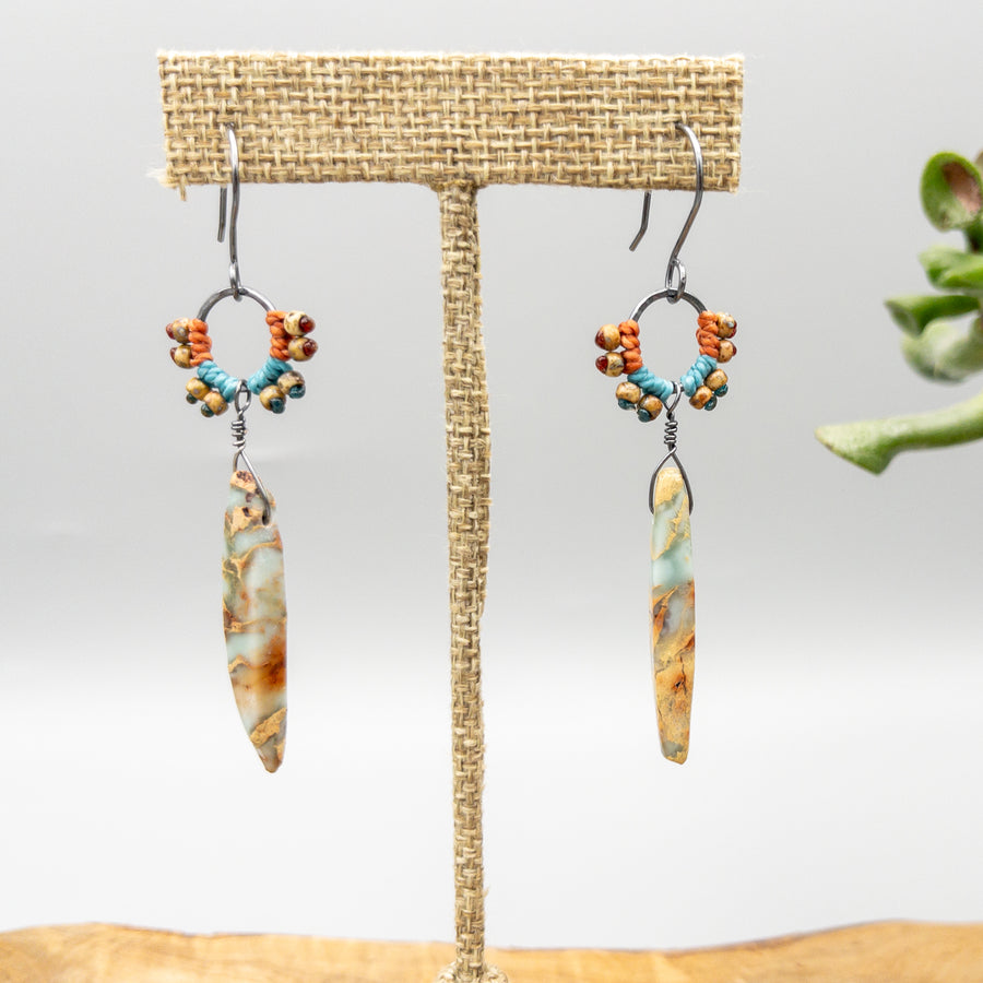 aqua terra jasper statement earrings