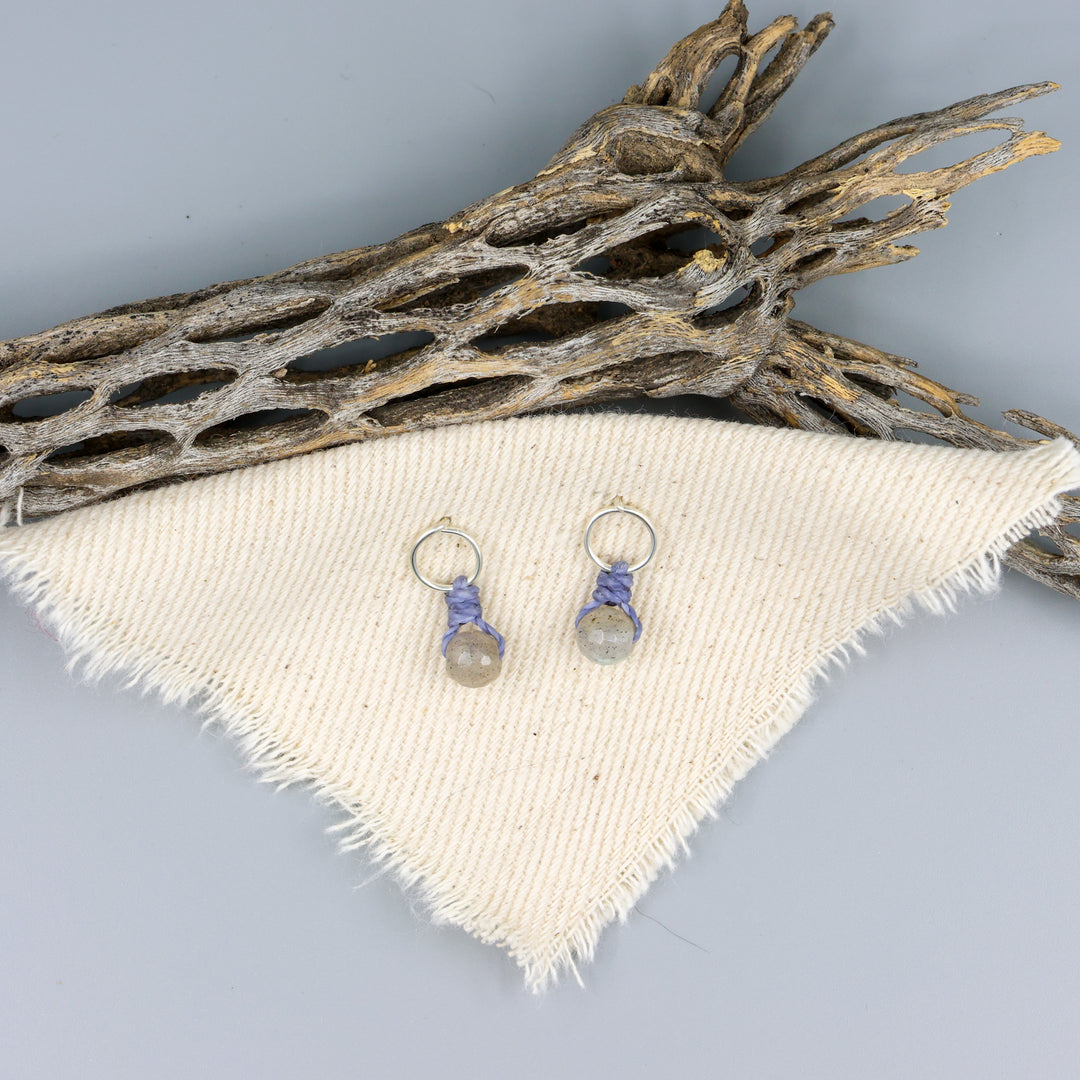 Labradorite Mini Dangle Earrings - Sterling Silver