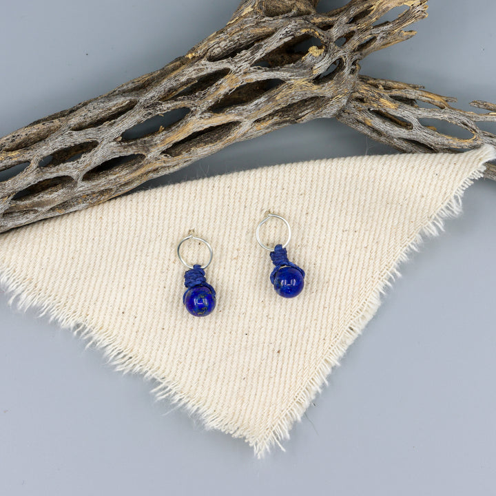 Lapis Lazuli Mini Dangle Earrings - Sterling Silver
