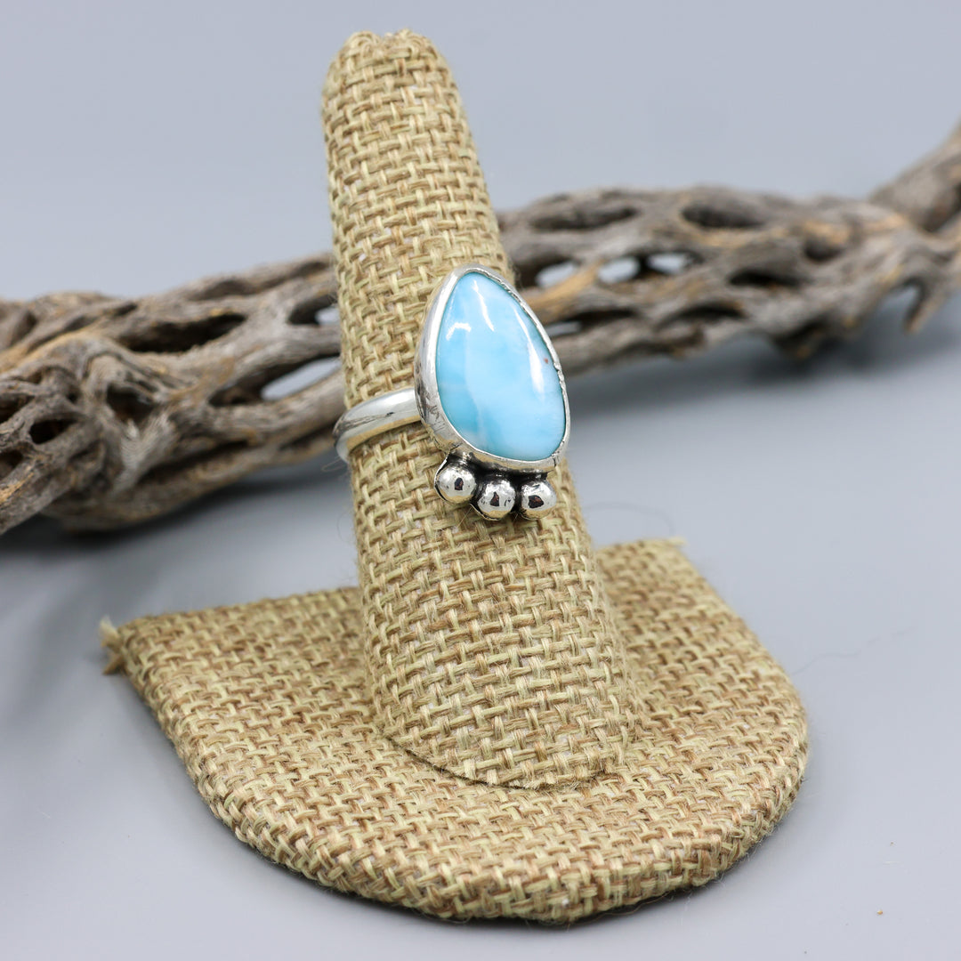 Larimar Sterling Silver Ring 120 One of a Kind - Size 7
