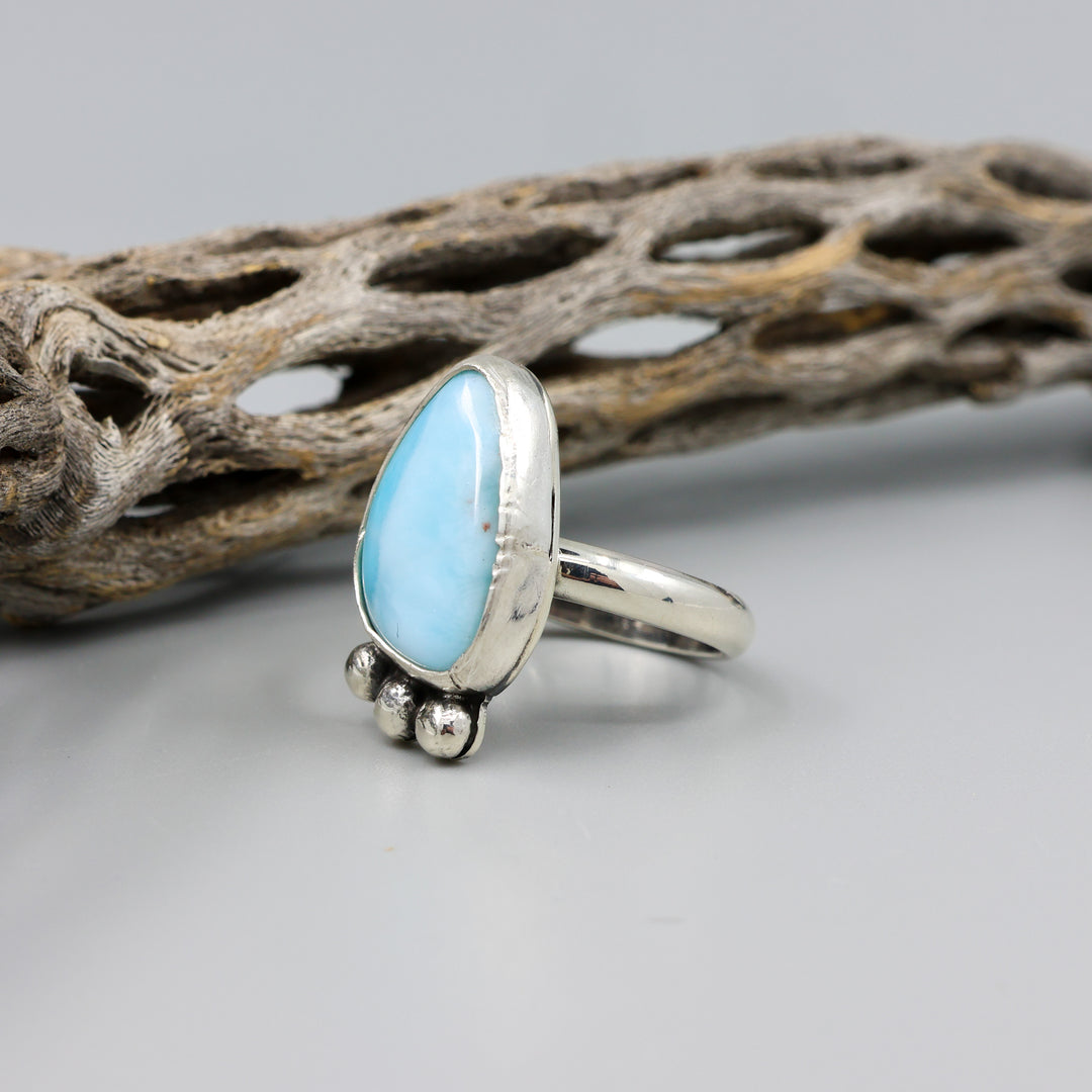Larimar Sterling Silver Ring 120 One of a Kind - Size 7