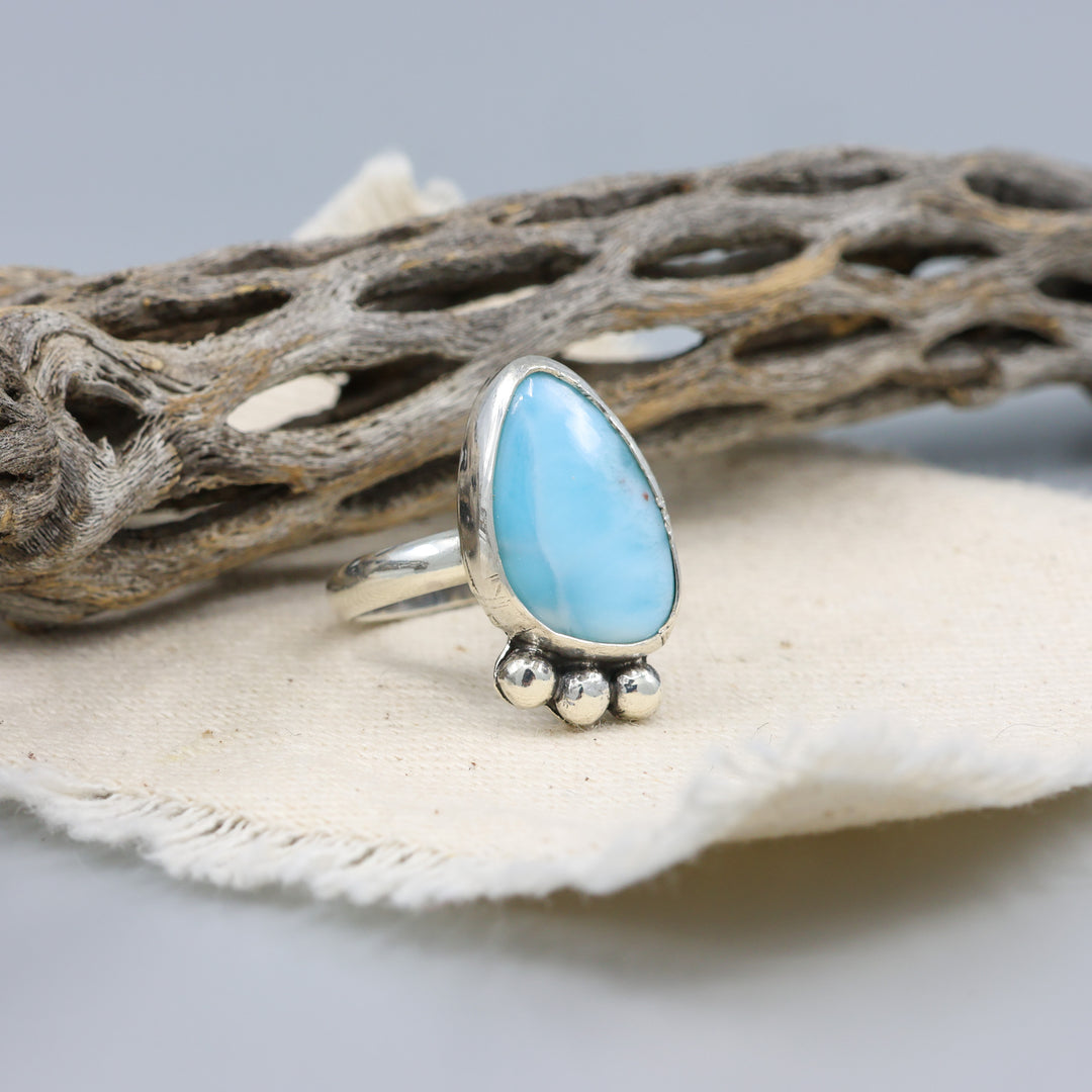 Larimar Sterling Silver Ring 120 One of a Kind - Size 7