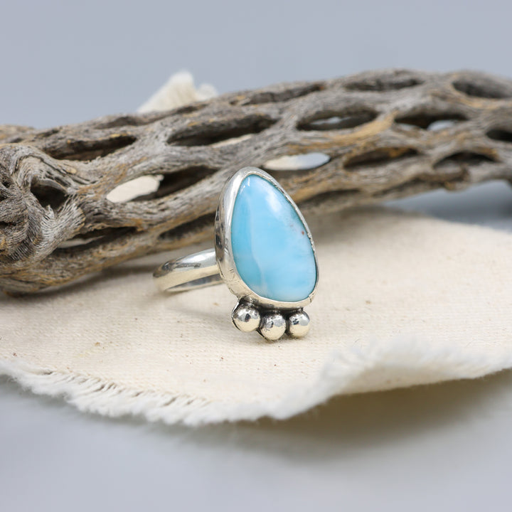Larimar Sterling Silver Ring 120 One of a Kind - Size 7