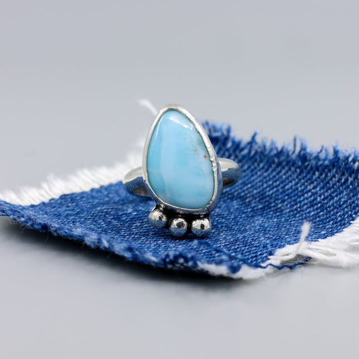 Larimar Sterling Silver Ring 120 One of a Kind - Size 7