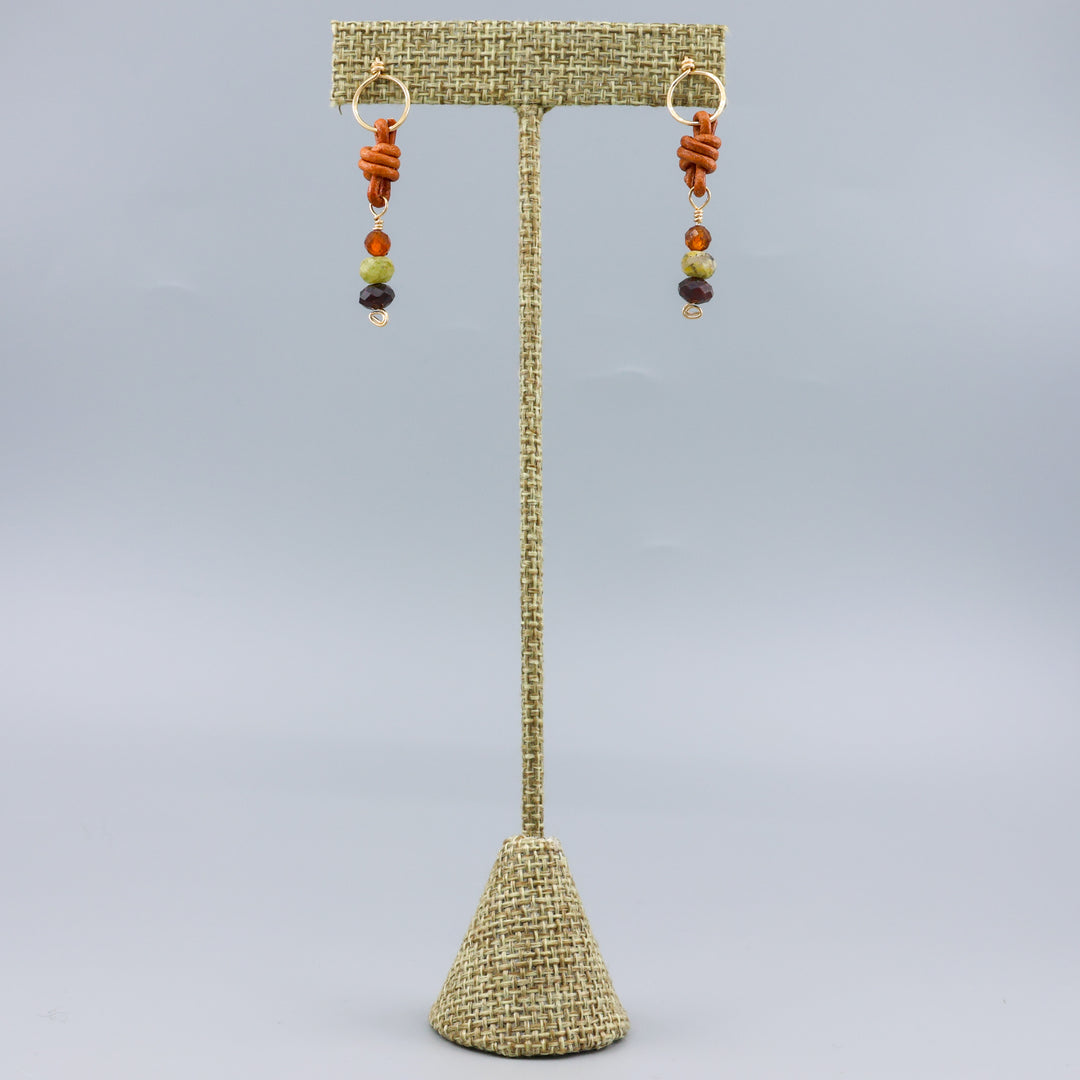 Garnet & Hessonite Drop Earrings / 14k Gold Fill
