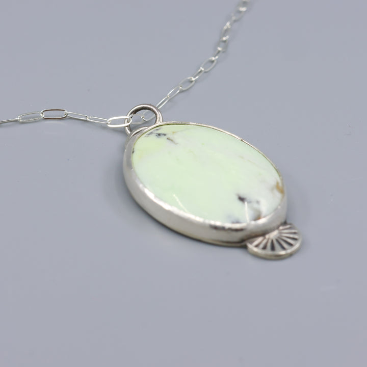 Lemon Chrysoprase Sterling Silver Necklace One of a Kind