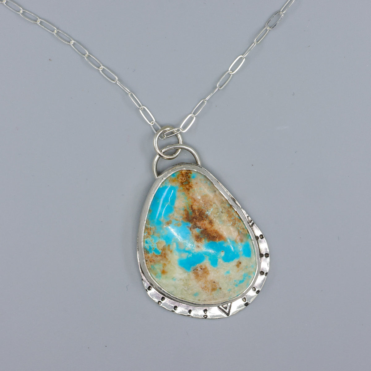 Ma An Shan Turquoisde necklace one of a kind, sterling stilver