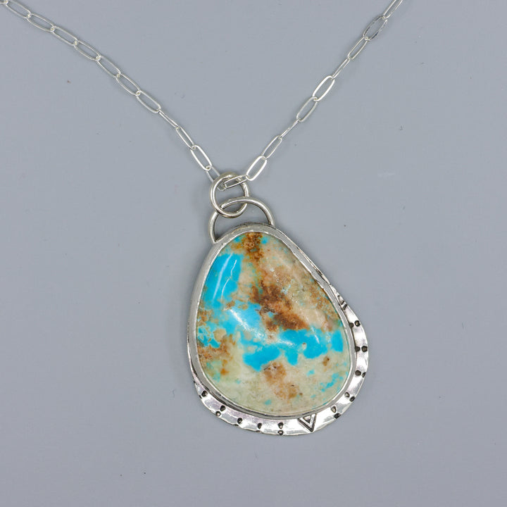 Ma An Shan Turquoisde necklace one of a kind, sterling stilver