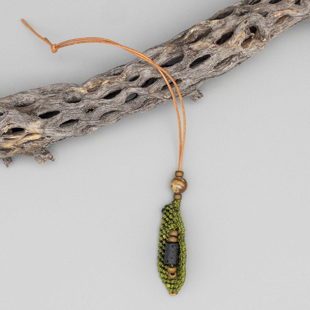 Macrame Feather Diffuser Charm
