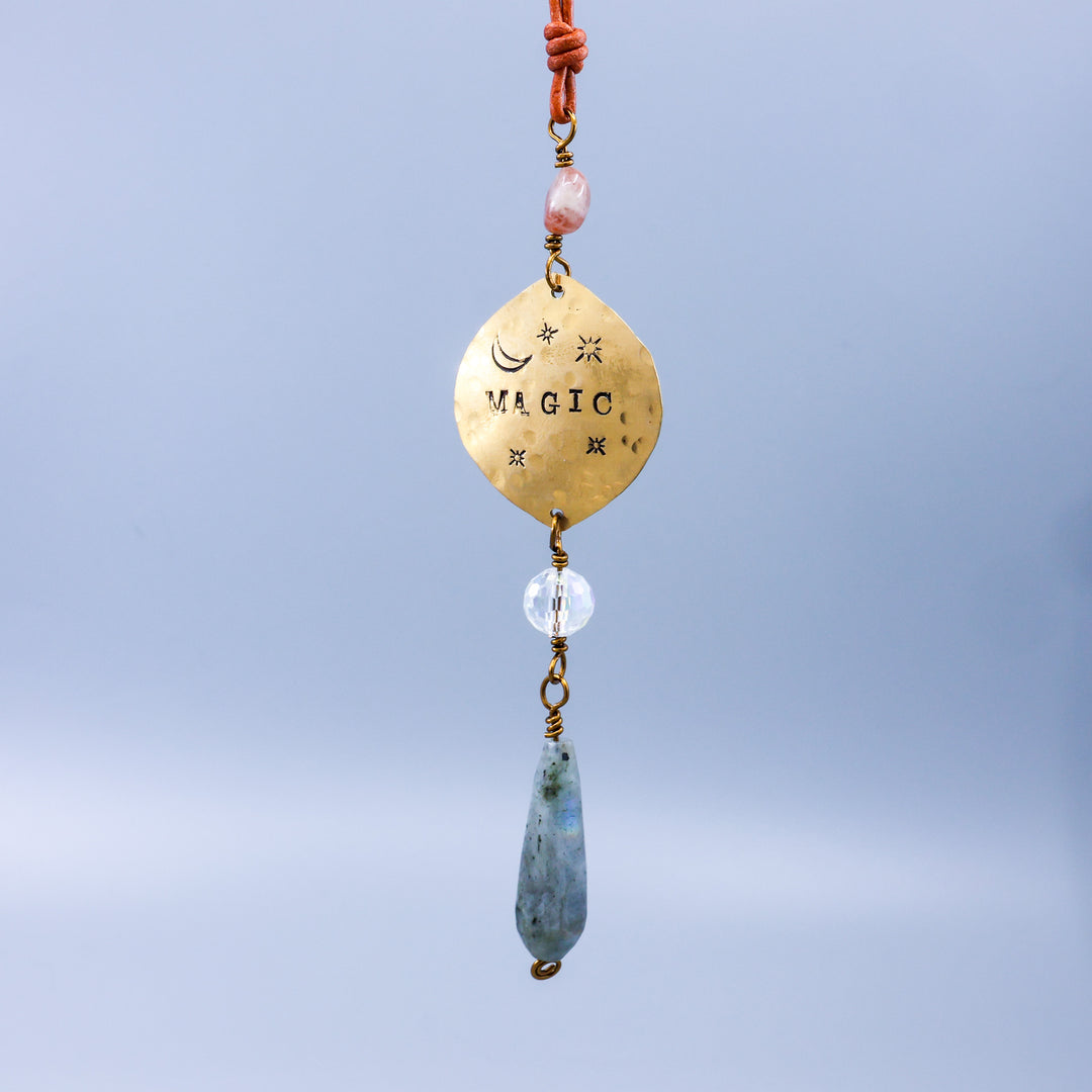Magic Suncatcher, Brass, Labradorite, Sunstone