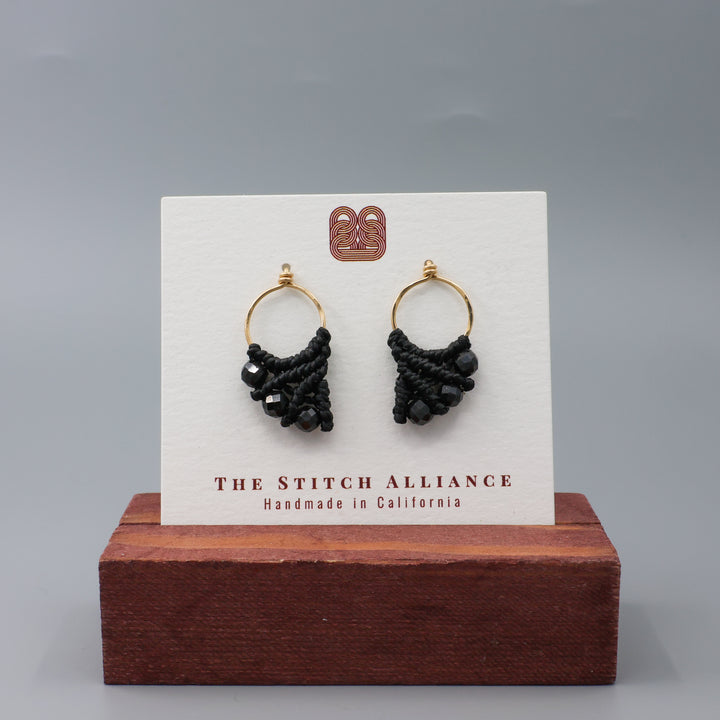 Mermaid Tail Earrings / 14k Gold Fill / Black Spinel