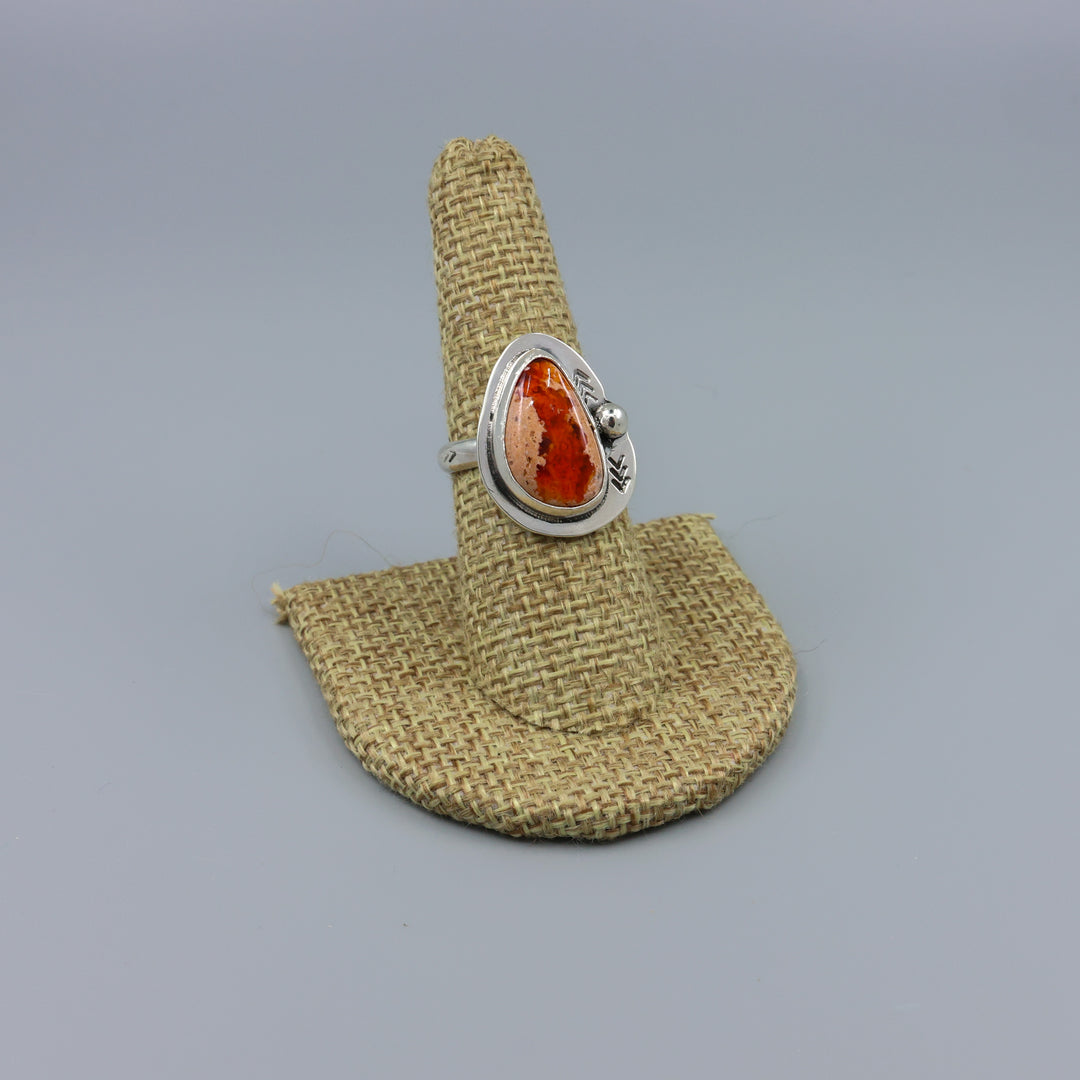 Mexican Fire Opal Sterling Silver Ring One of a Kind - Size 7