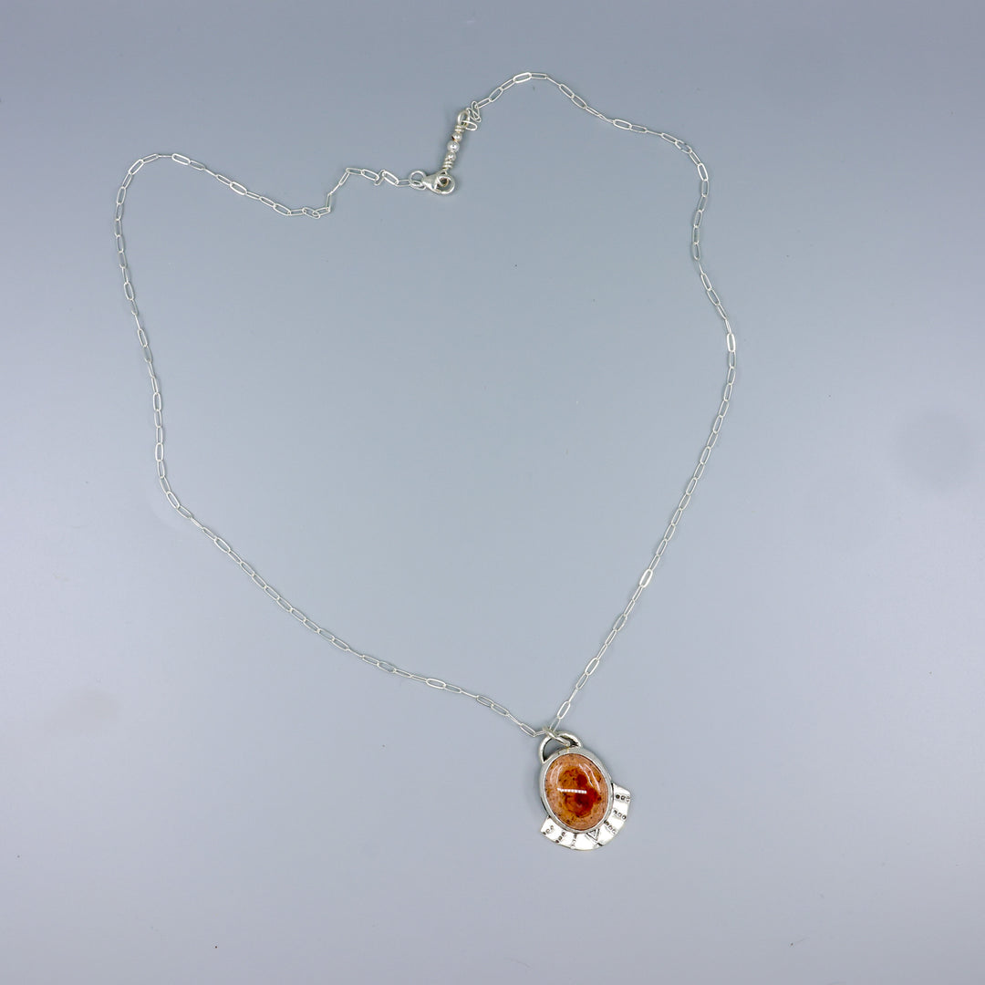 Mexican Cantera Opal Sterling Silver One of a Kind Necklace 174