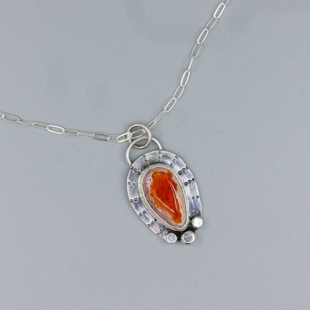 Mexican Cantera Opal Sterling Silver One of a Kind Necklace 187