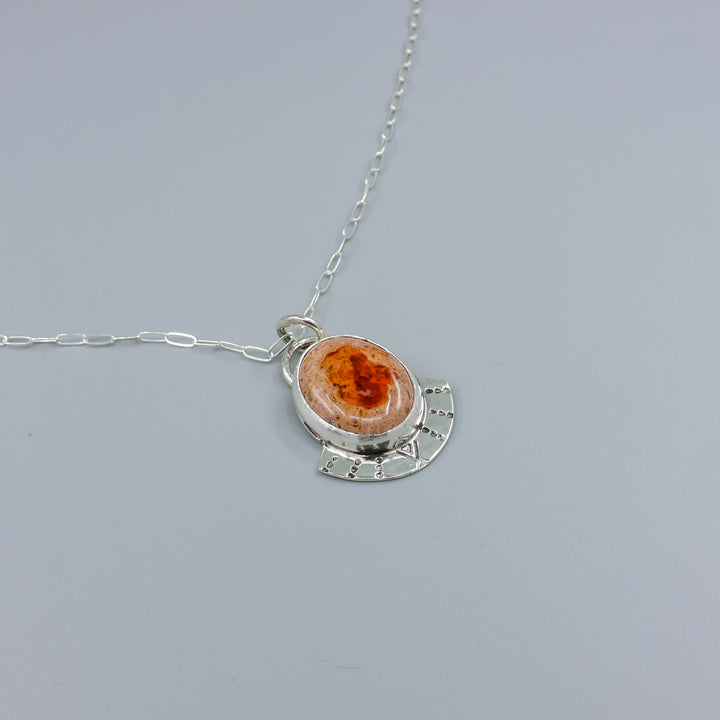 Mexican Cantera Opal Sterling Silver One of a Kind Necklace 174