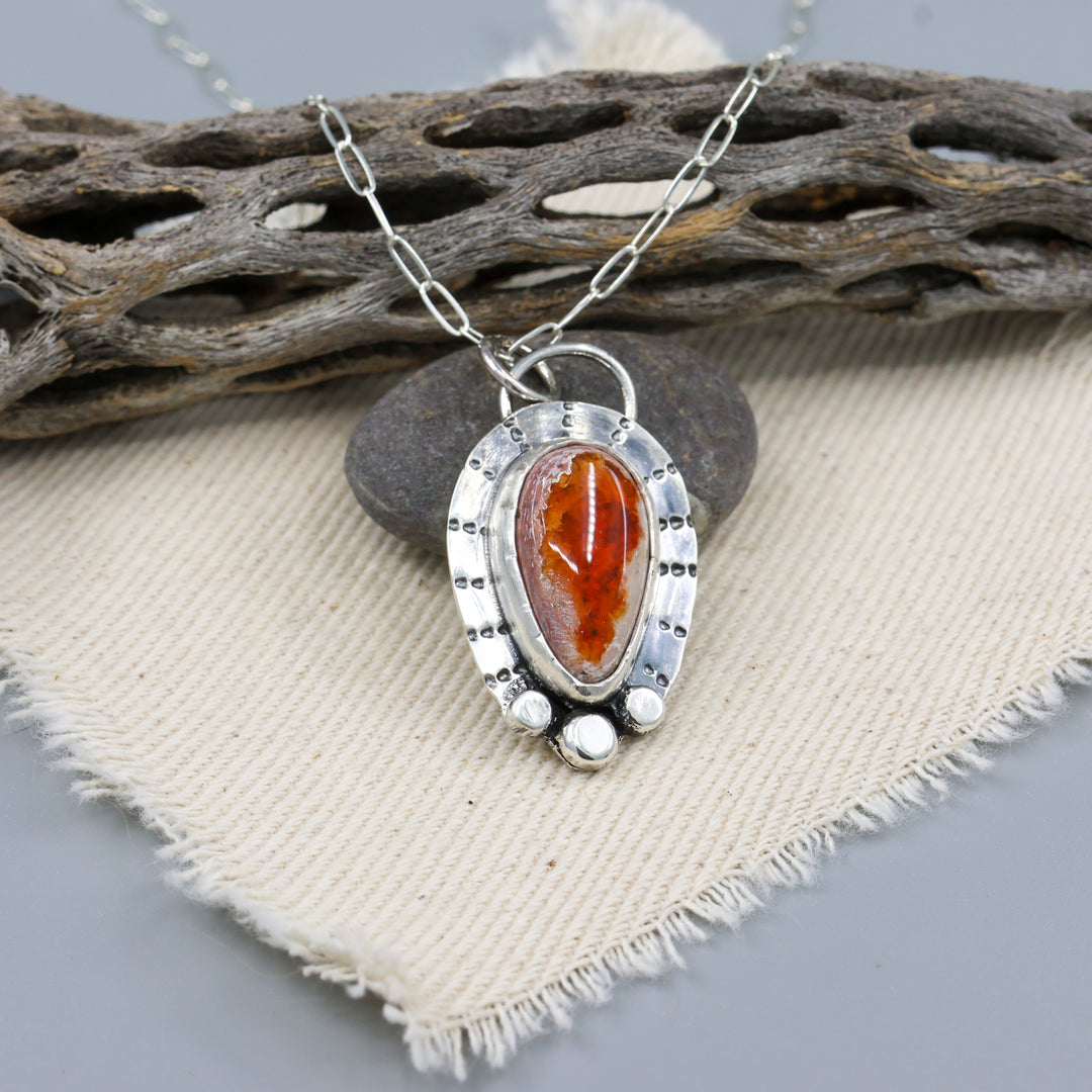 handmade Mexican canterra opal sterling silver one of a kind necklace
