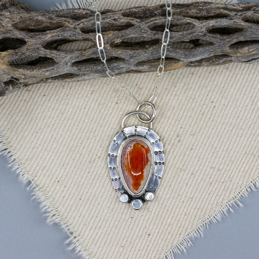 Mexican canterra opal sterling silver one of a kind necklace