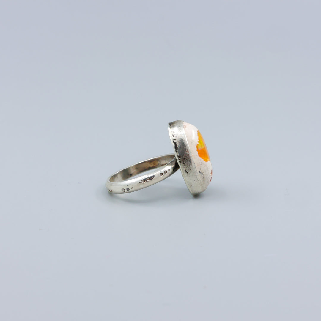 Mexican Cantera Opal Sterling Silver Ring OOAK - Size 6