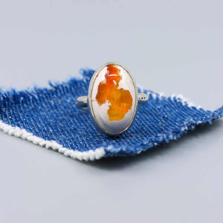 Mexican Opal Cantera Opal sterling silver ring size 6