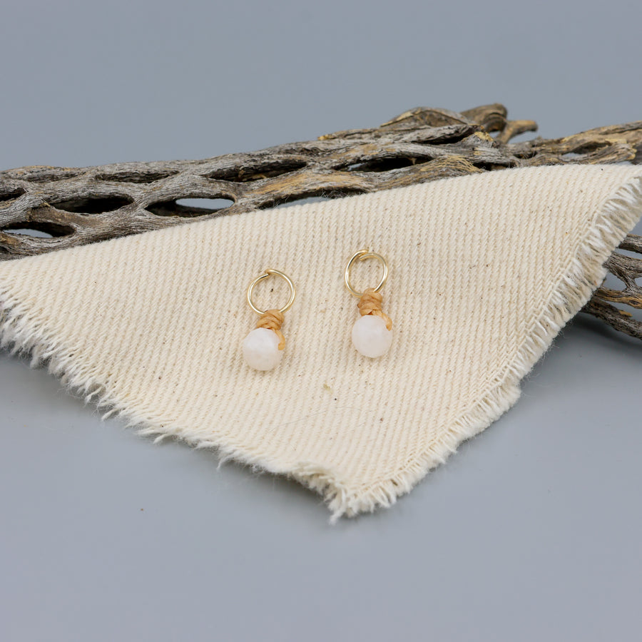 moonstone mini dangle earrings gold fill handmade