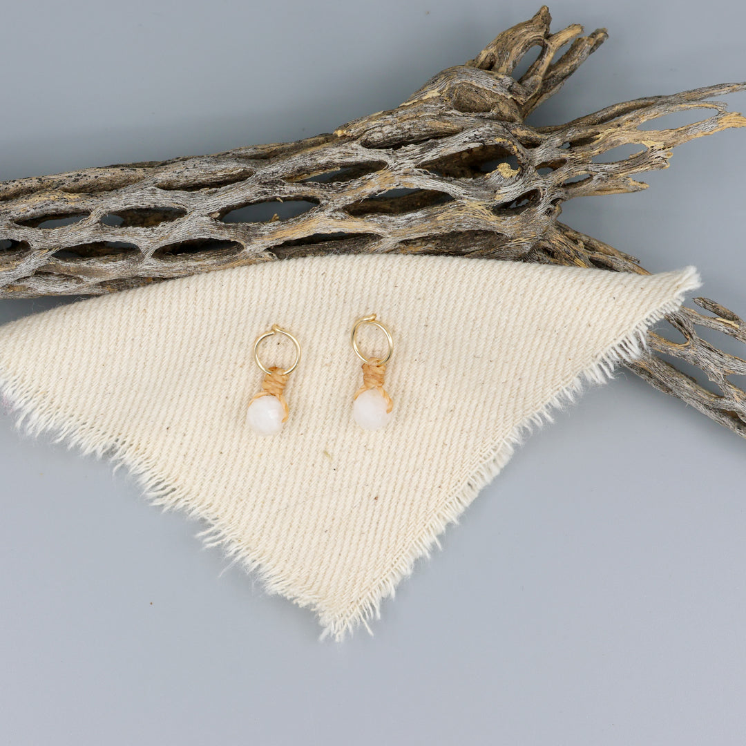 Moonstone Mini Dangle Earrings - Gold Fill