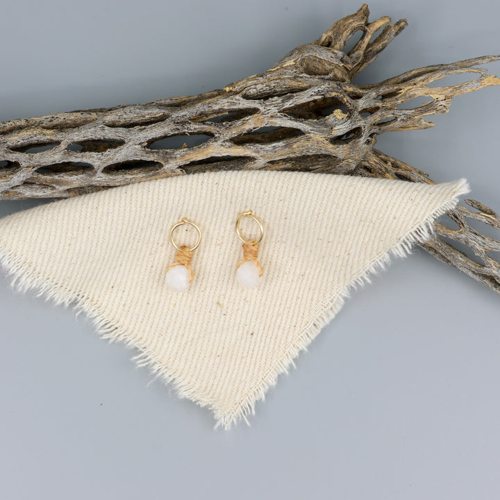 Moonstone Mini Dangle Earrings - Gold Fill