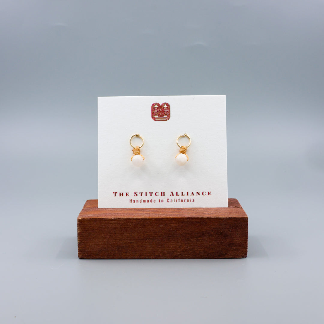 Moonstone Mini Dangle Earrings - Gold Fill