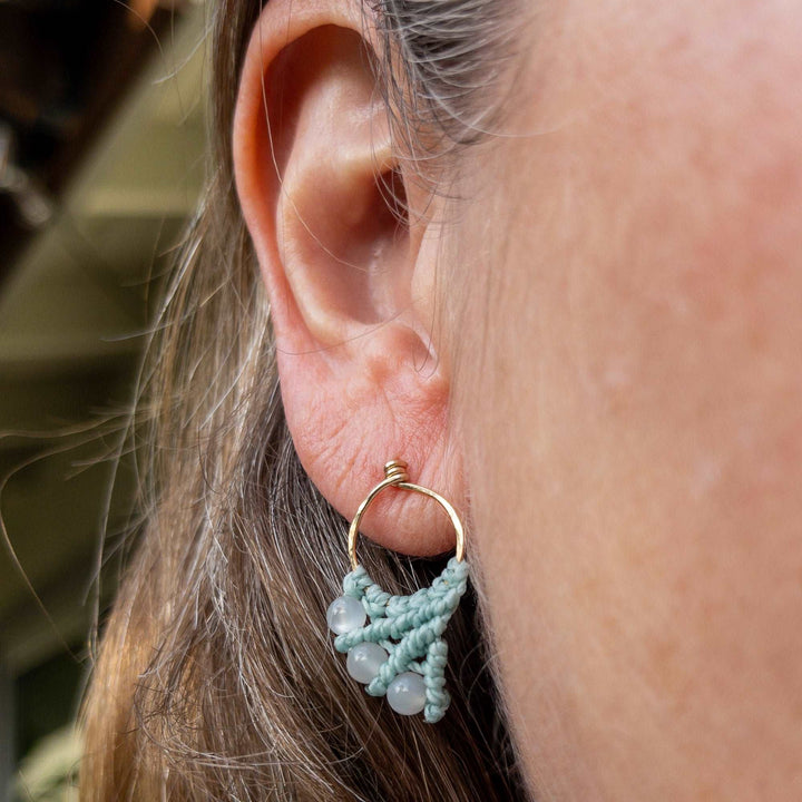 Mermaid Tail Earrings / 14k Gold Fill / Moonstone