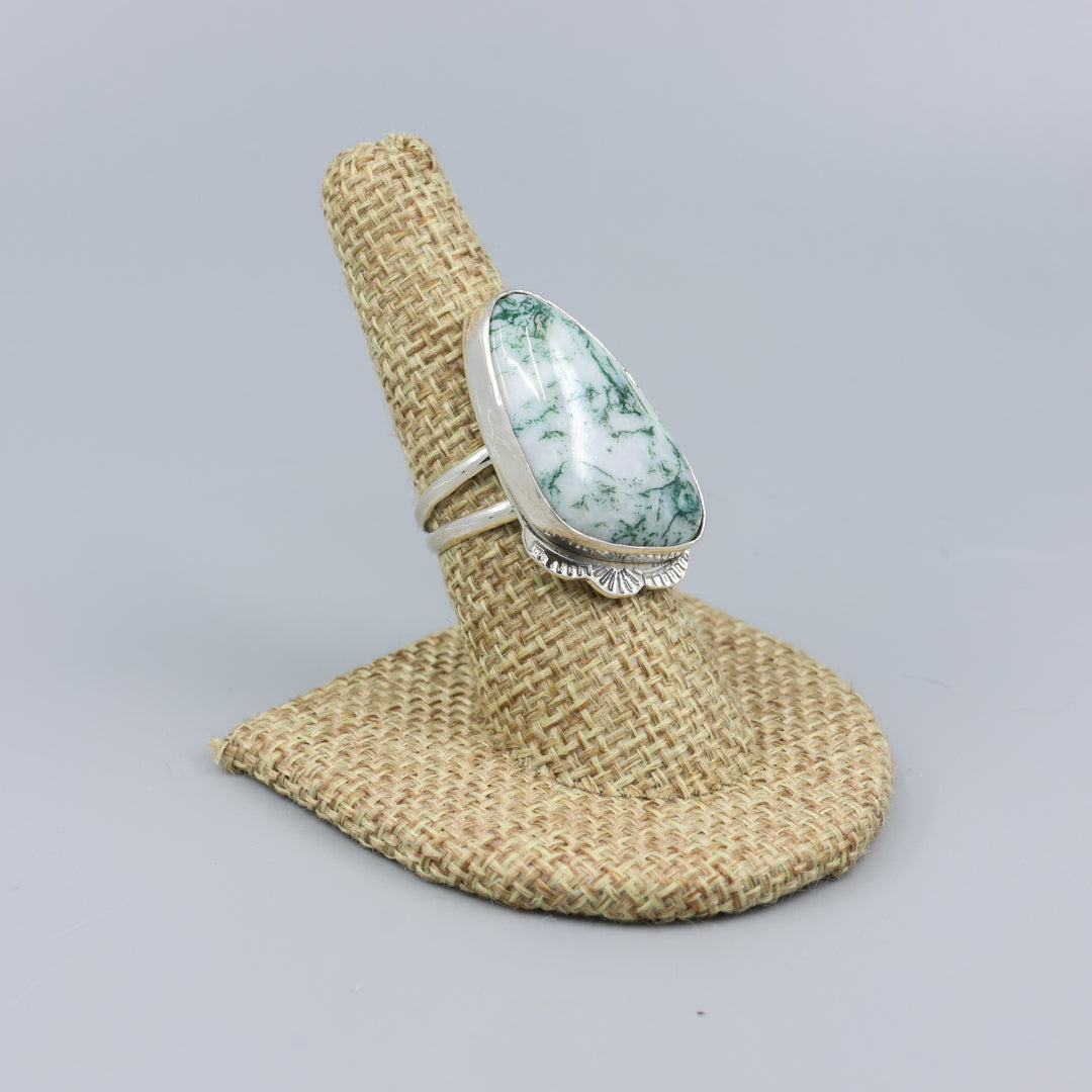 Tree Agate Sterling Silver Ring 117 One of a Kind - Size 7