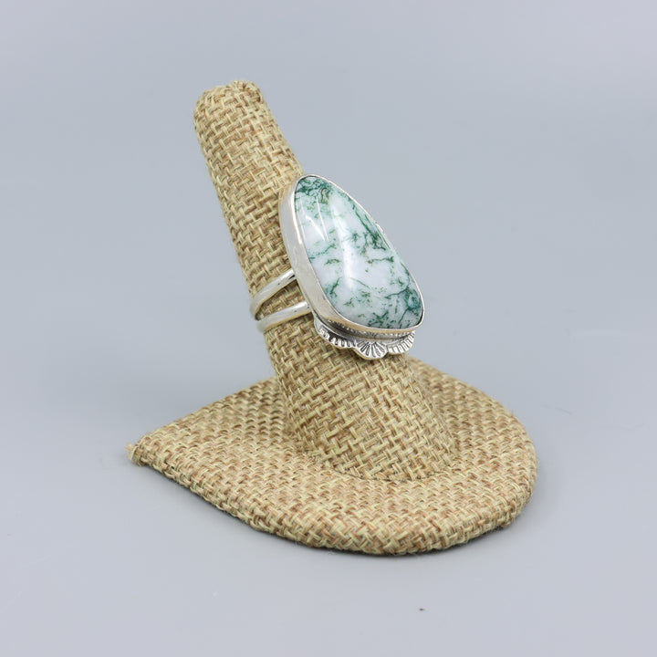 Tree Agate Sterling Silver Ring 117 One of a Kind - Size 7