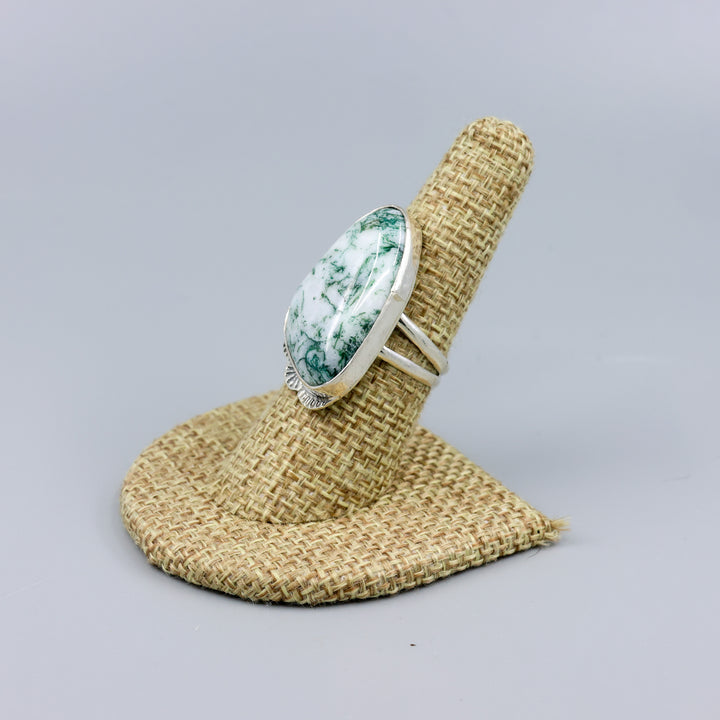 Tree Agate Sterling Silver Ring 117 One of a Kind - Size 7