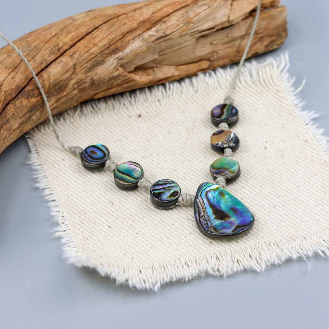 hand knotted abalone necklace