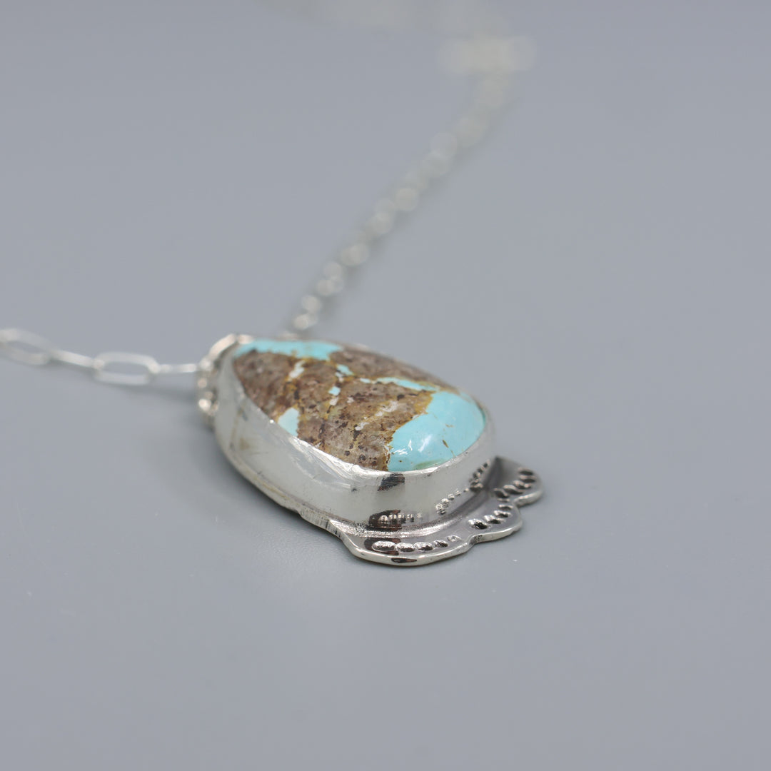 Nevada Turquoisde one of a kind necklace detail view
