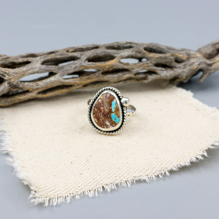 Nevada Turquoise Sterling Silver Ring One of a Kind - Size 7.5