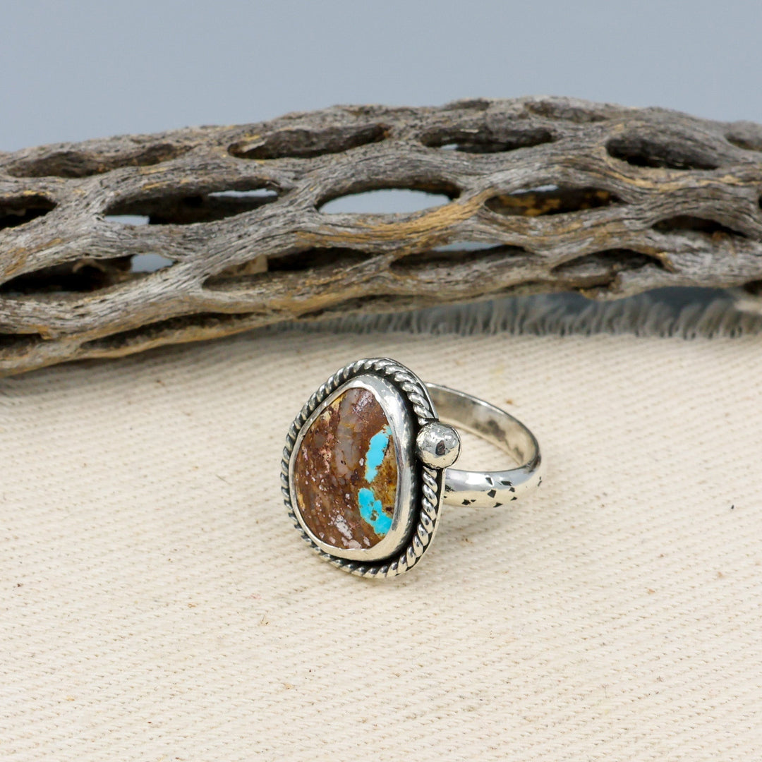 Nevada turquoose handmade one of a kind sterling silver ring