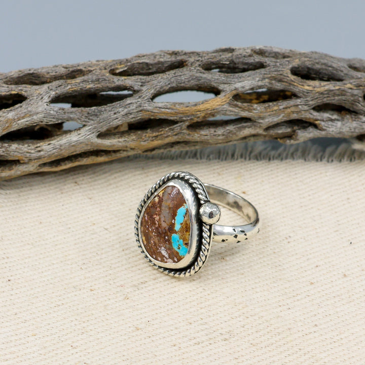 Nevada turquoose handmade one of a kind sterling silver ring