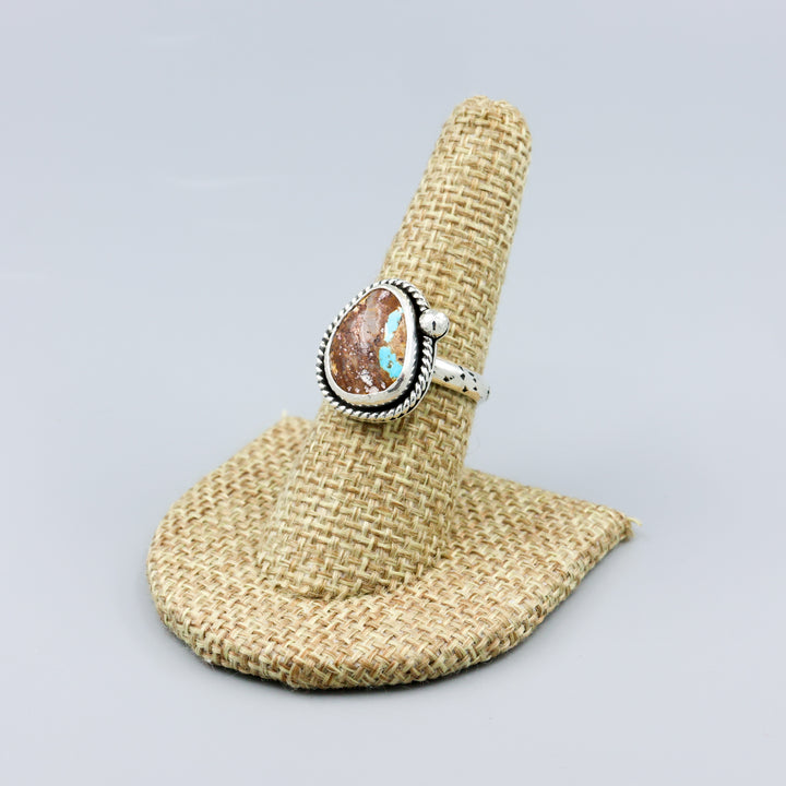 Nevada Turquoise Sterling Silver Ring One of a Kind - Size 7.5