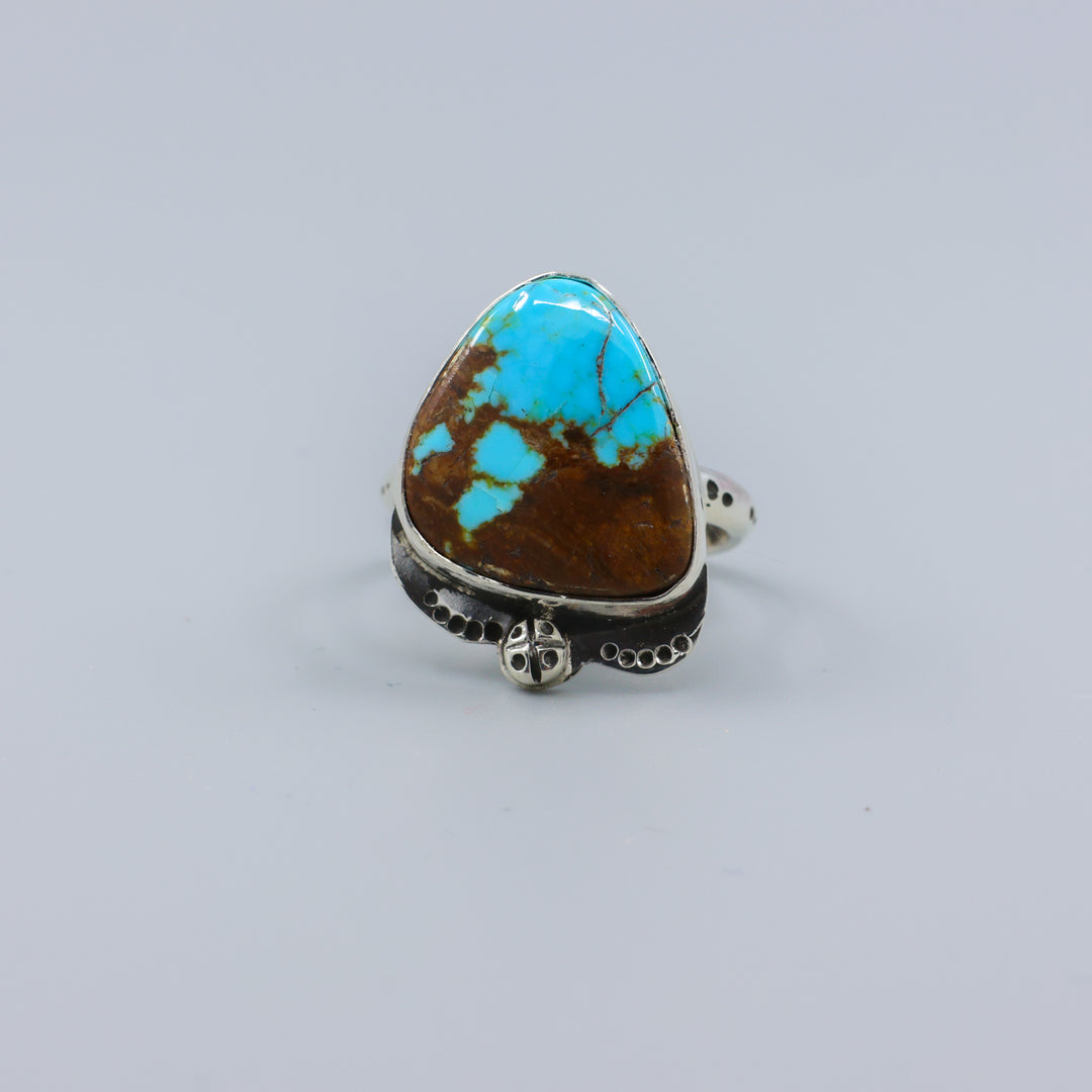 #8 Turquoise Sterling Silver Ring One of a Kind - Size 8