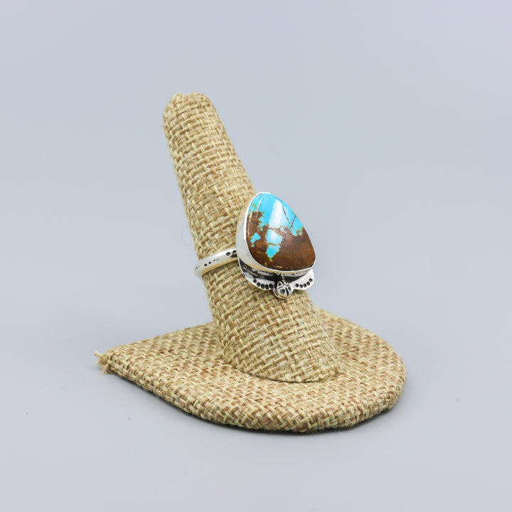 number 8 turquoside sterling silver ring handmade one of a kind