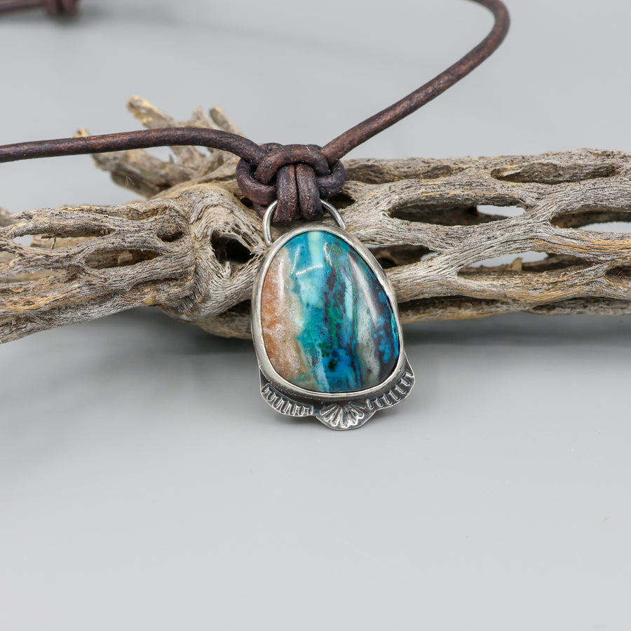 handmade ocean jasper and sterling silver necklace one of a kind