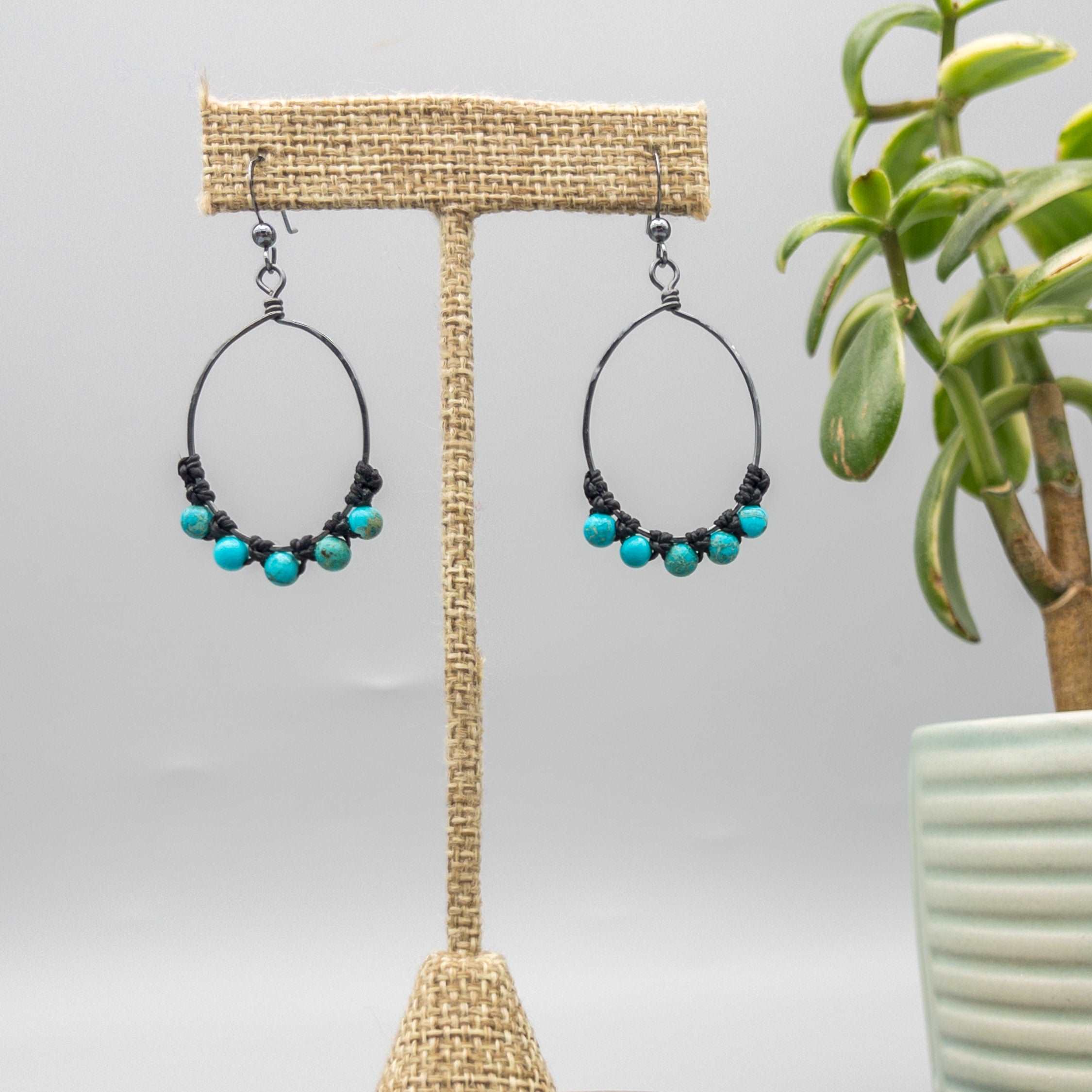 Navajo Sterling Silver & Turquoise Beaded Chain Dangle Earrings – Nizhoni  Traders LLC