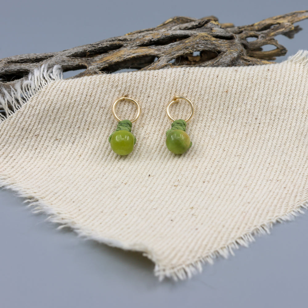 peridot mini dangle earring gold fill handmade