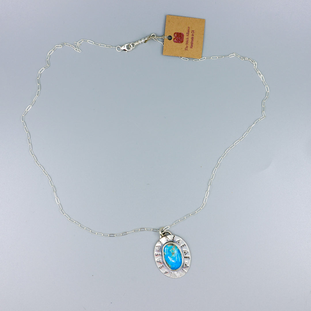 Persian Turquoise Sterling Silver Necklace One of a Kind